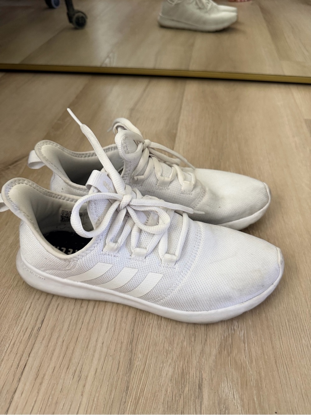 adidas Women's White Knit Athletic Sneakers